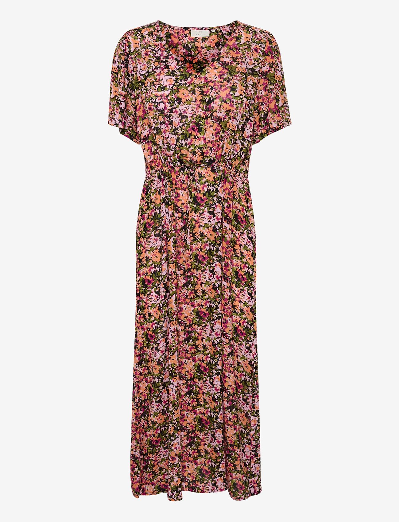 Kaffe - KAamber Long Dress - sommerkjoler - melon/pink abstract flower - 1
