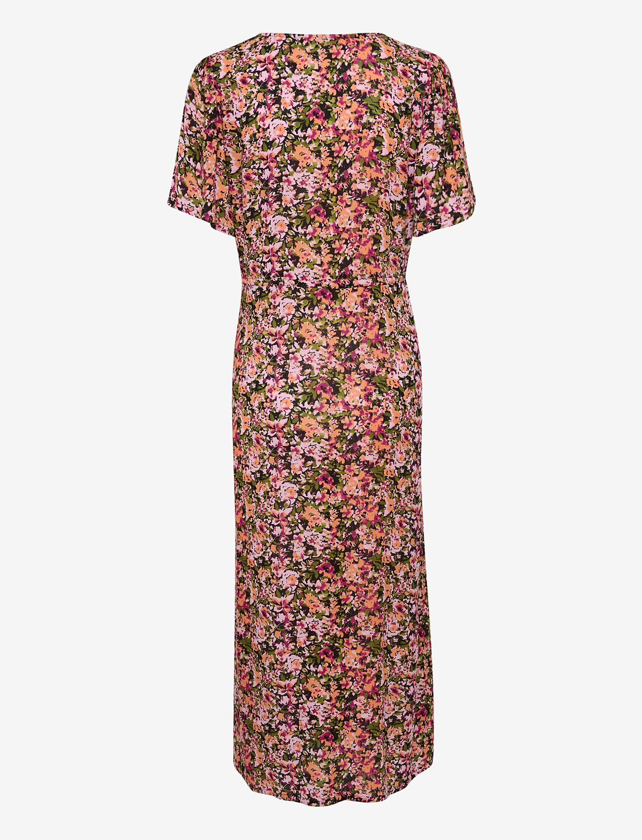 Kaffe - KAamber Long Dress - sommerkjoler - melon/pink abstract flower - 2