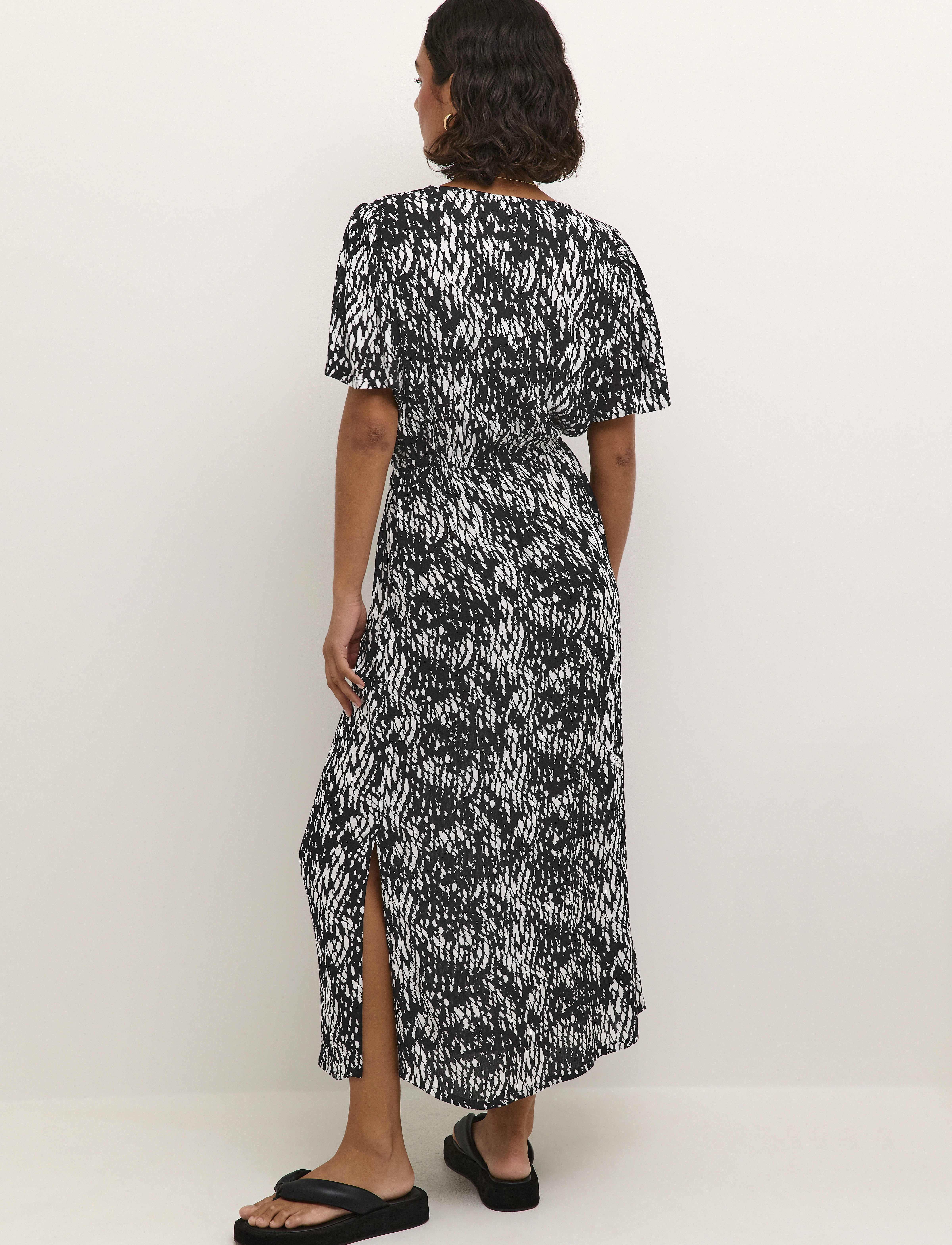 Kaffe - KAamber Long Dress - kesämekot - black/white graphic snake - 3