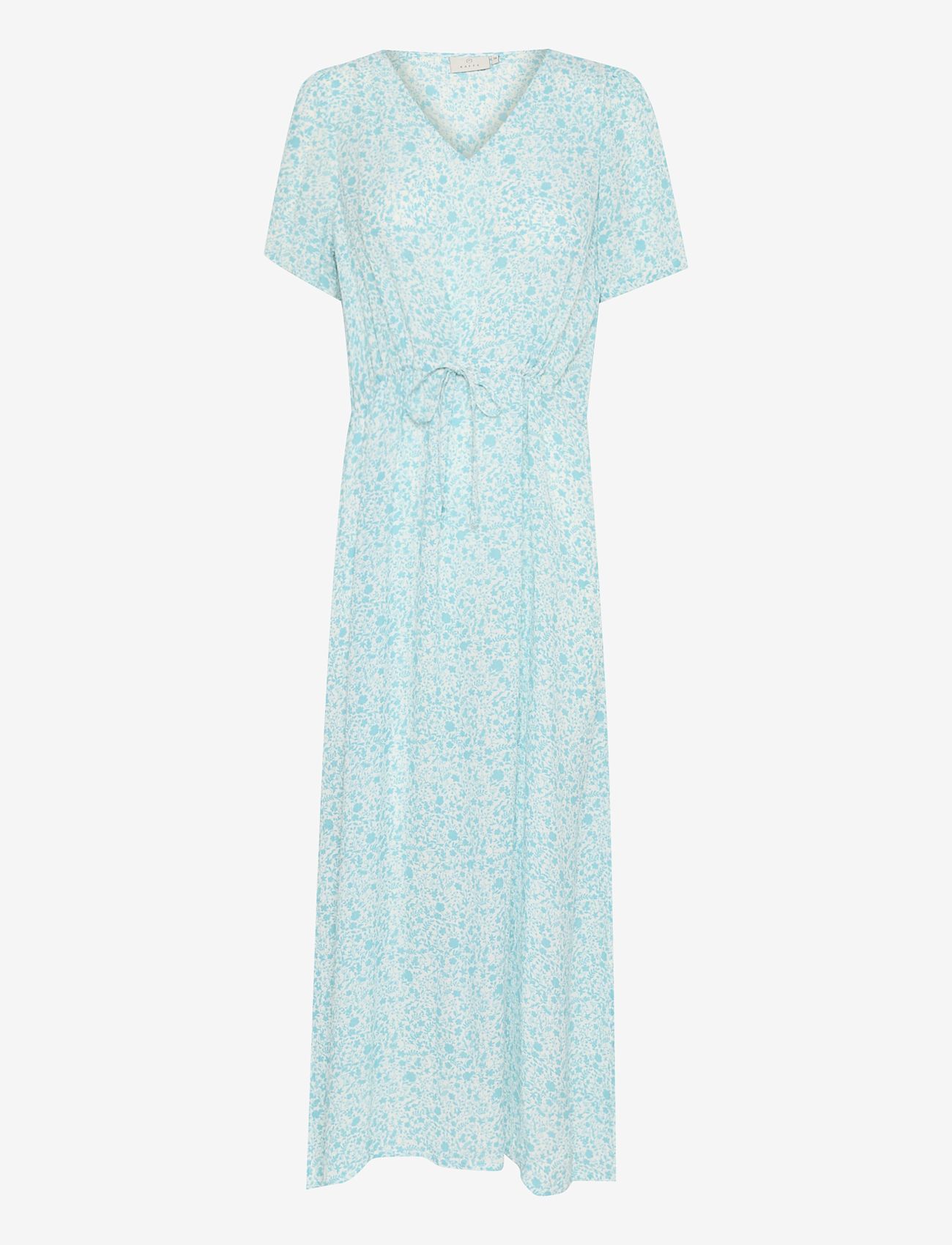 Kaffe - KAamber Long Dress - sommerkjoler - blue atoll petit fleur - 0