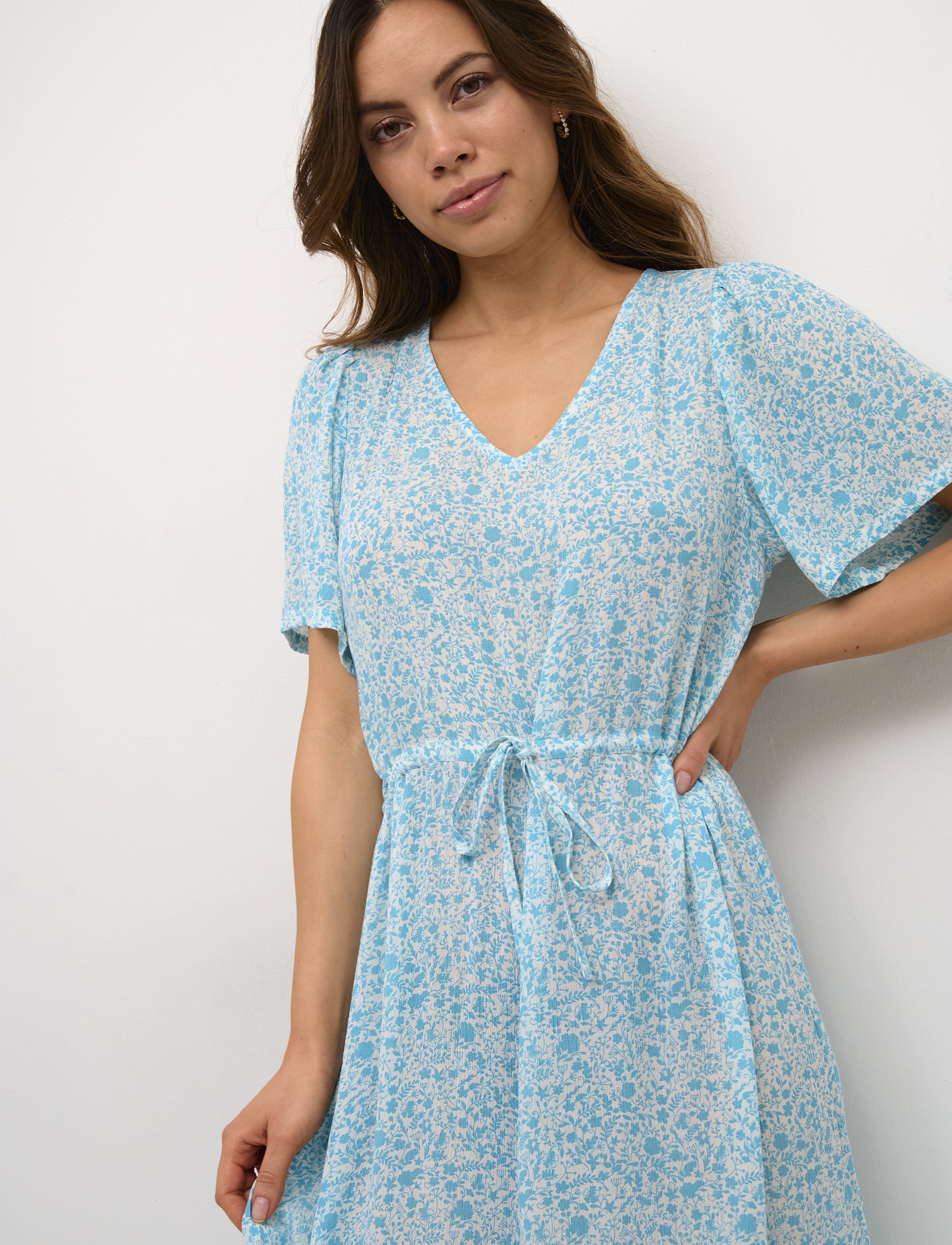 Kaffe - KAamber Long Dress - midikleidid - blue atoll petit fleur - 4
