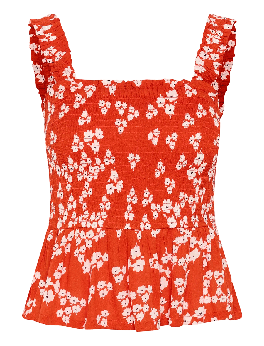 Kaffe - KAamber Smock Top - Ärmellose tops - red/chalk/red petit fleur - 1