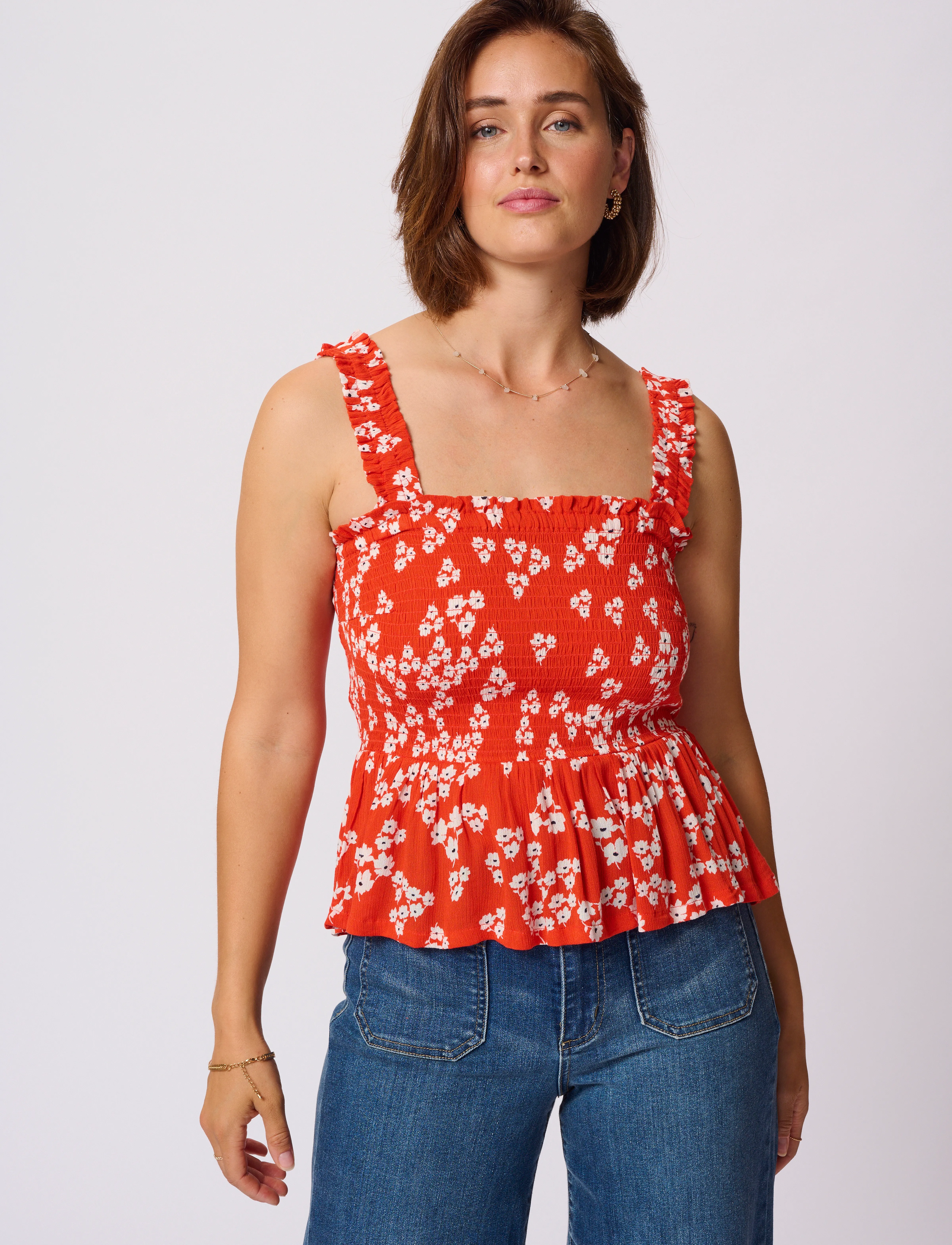 Kaffe Kaamber Smock Top, Kvinder, Smock Top, Rød, Str: 44