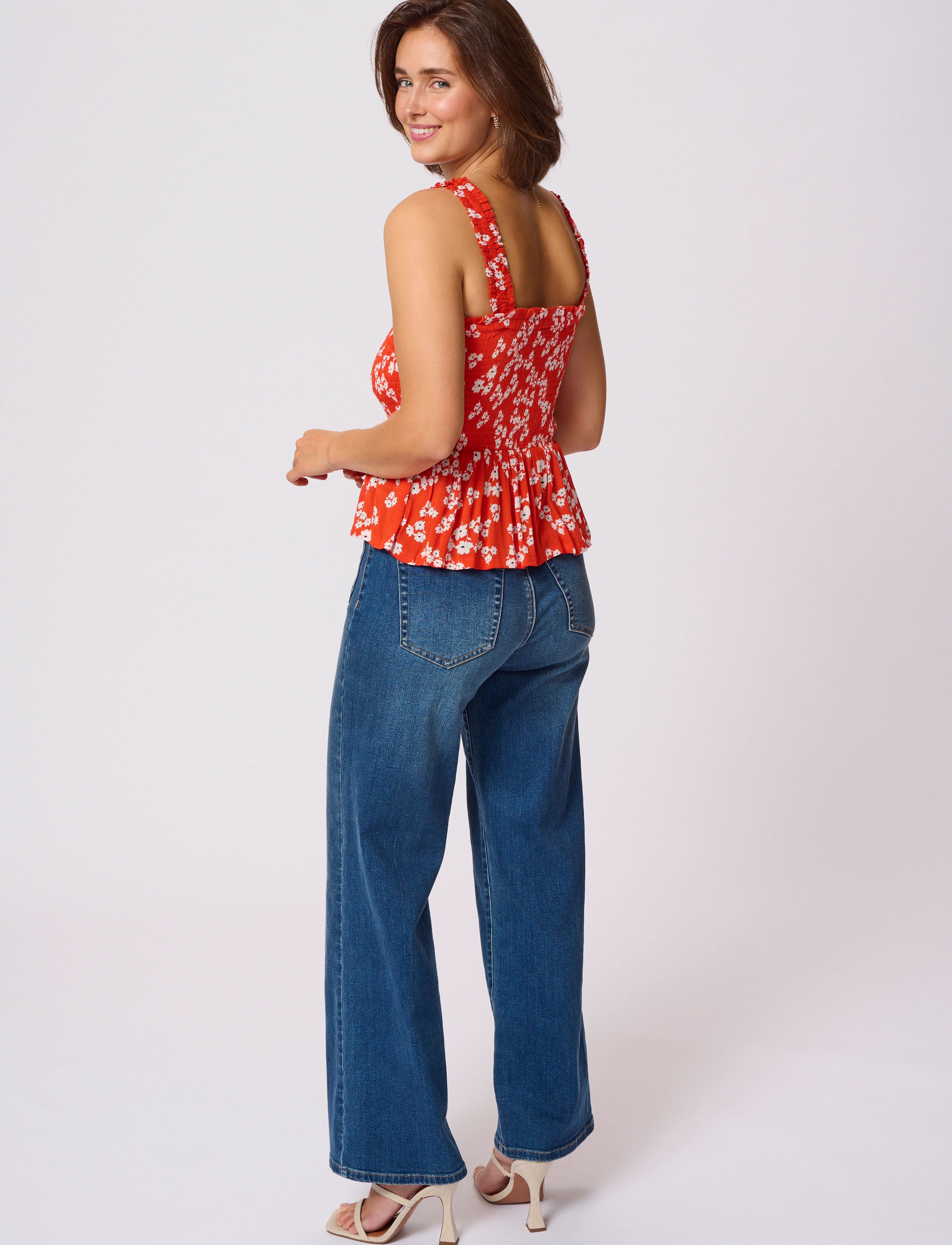 Kaffe - KAamber Smock Top - festtoppe - red/chalk/red petit fleur - 4