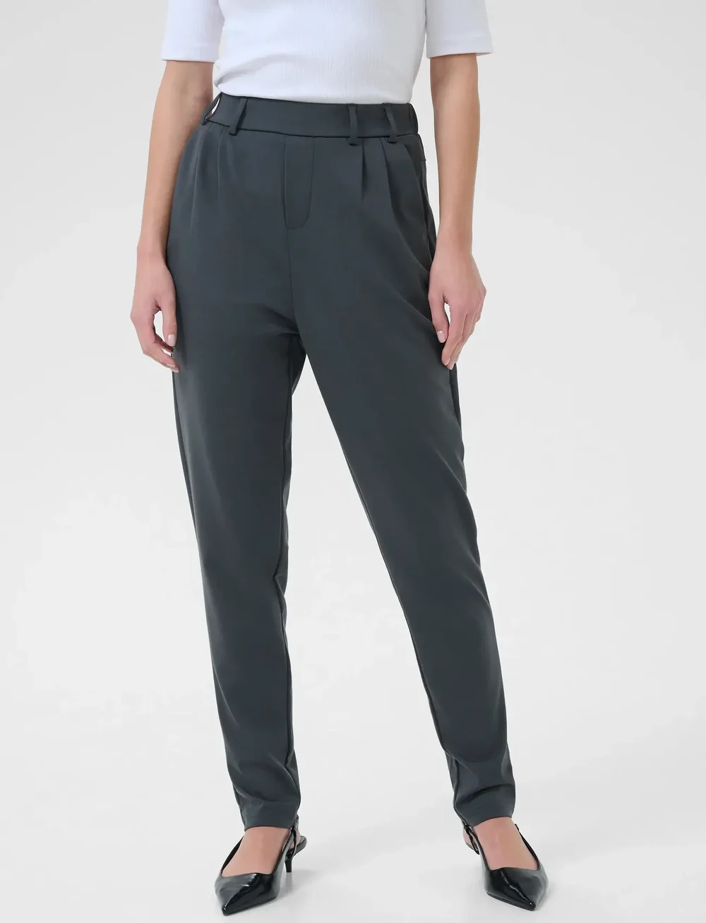 Kaffe - KAjenny Pants - slim fit bukser - black oyster - 0