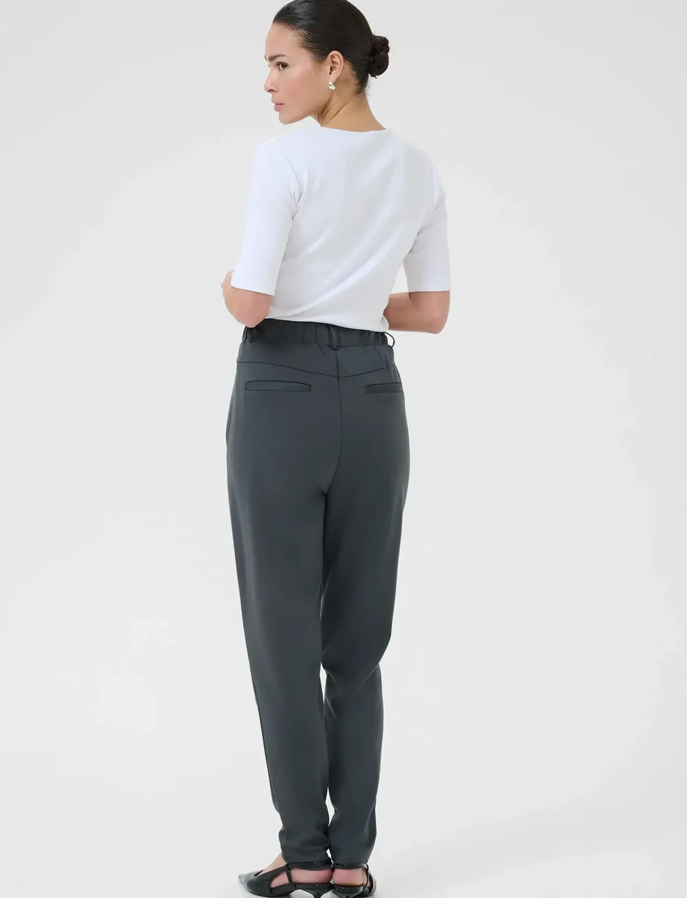 Kaffe - KAjenny Pants - slim fit bukser - black oyster - 4