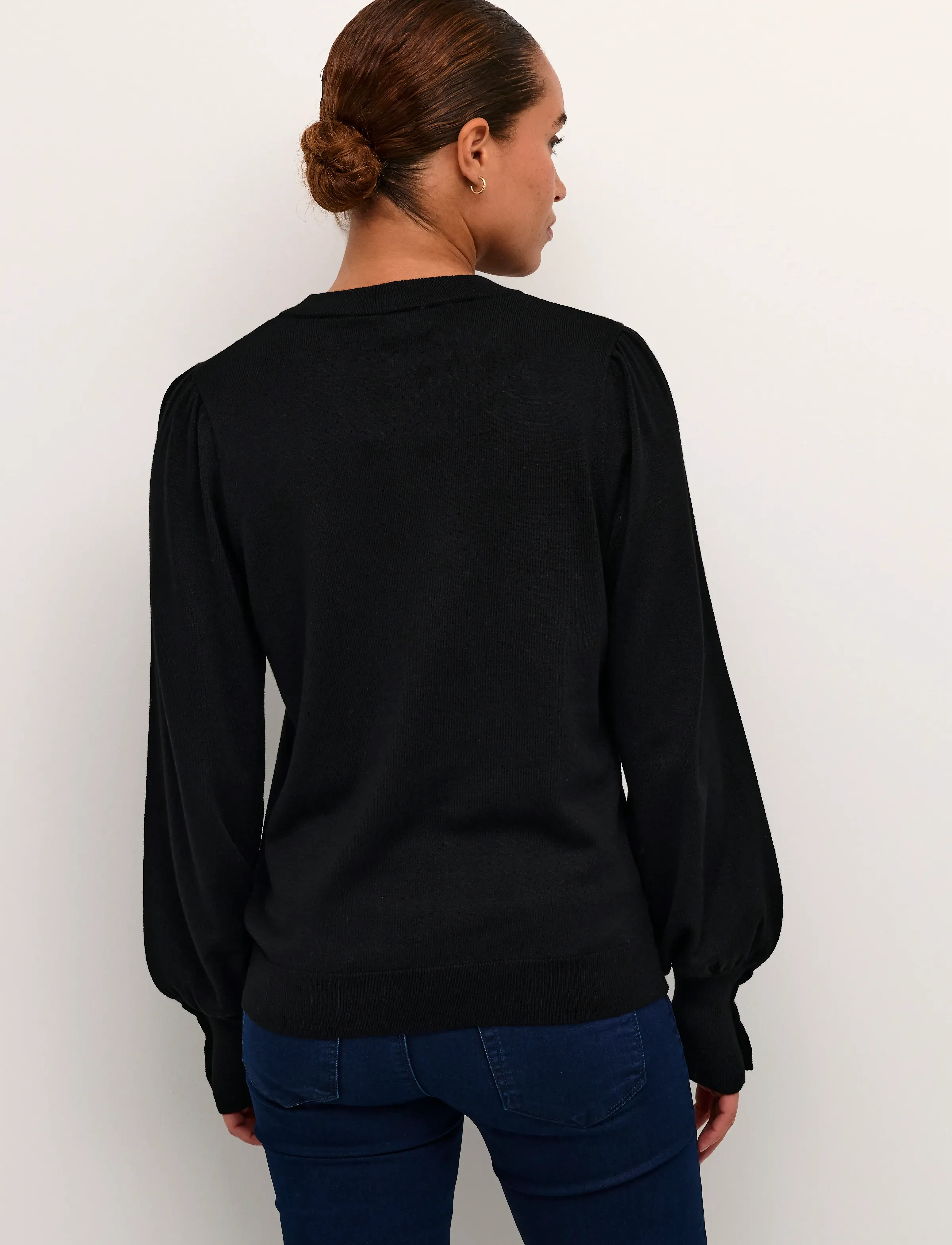 Kaffe - KAlizza Round Neck Knit Pullover Bu - pullover - black deep - 4