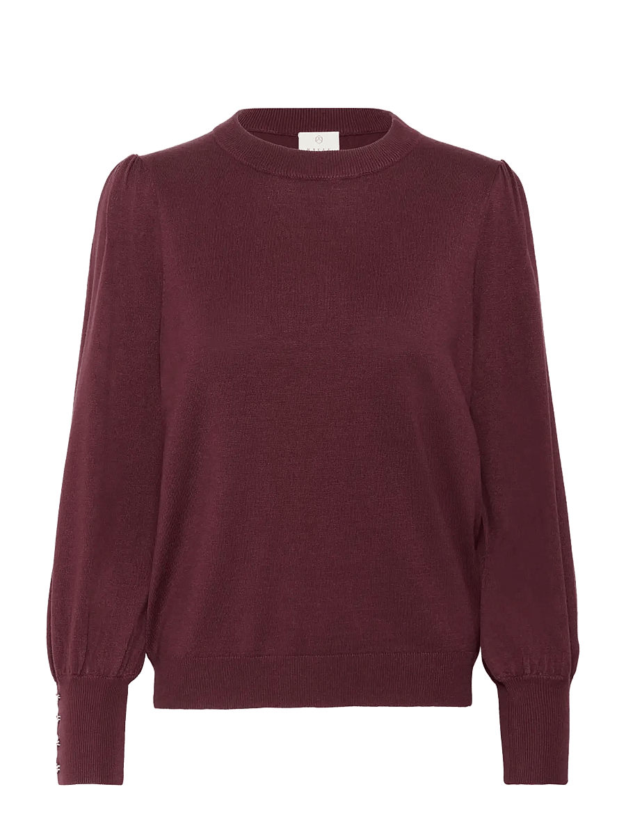 Kaffe - KAlizza Round Neck Knit Pullover Bu - pullover - windsor wine - 1