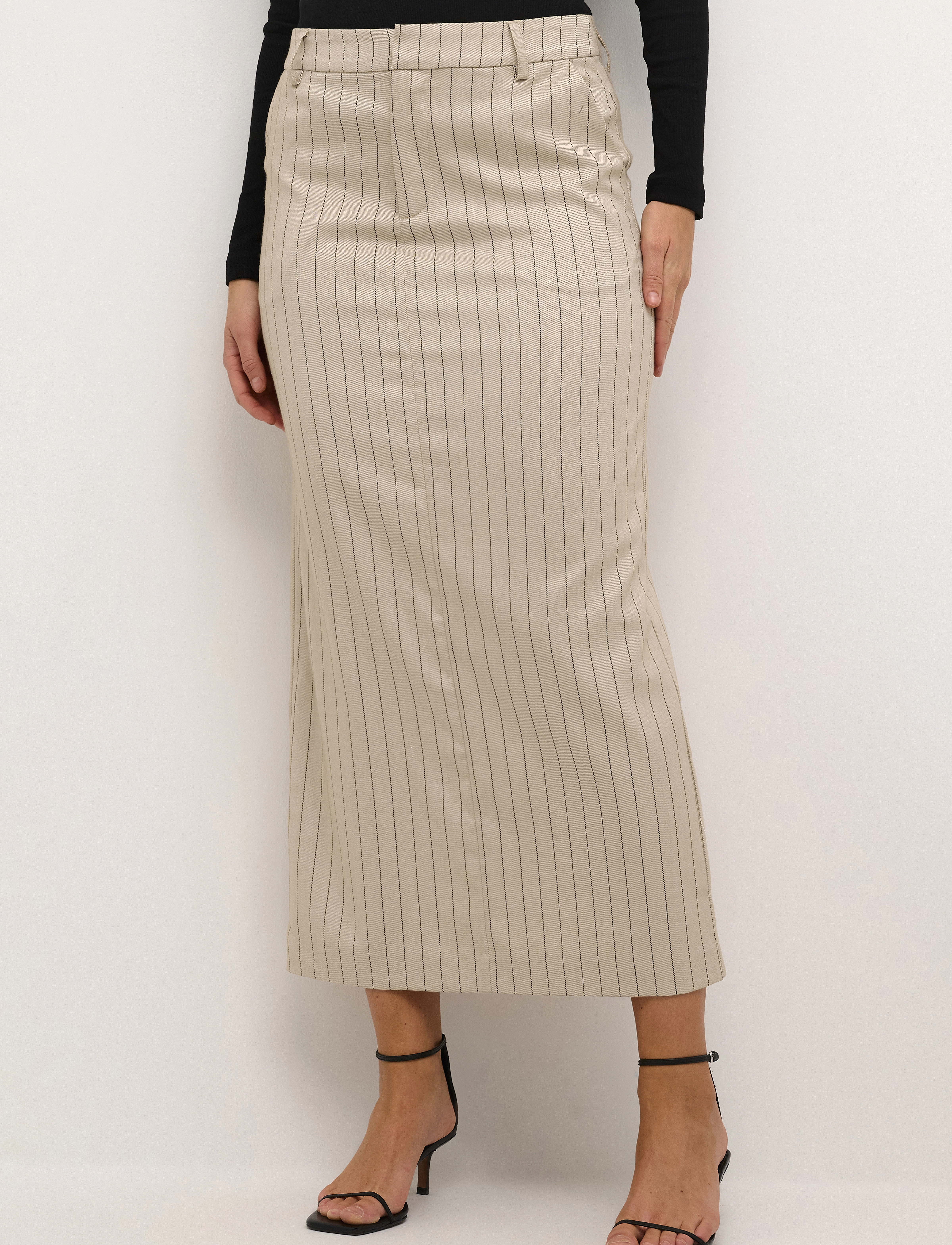 Kaffe - KAagathe Skirt - maxikjolar - sand/black pin stripe - 3