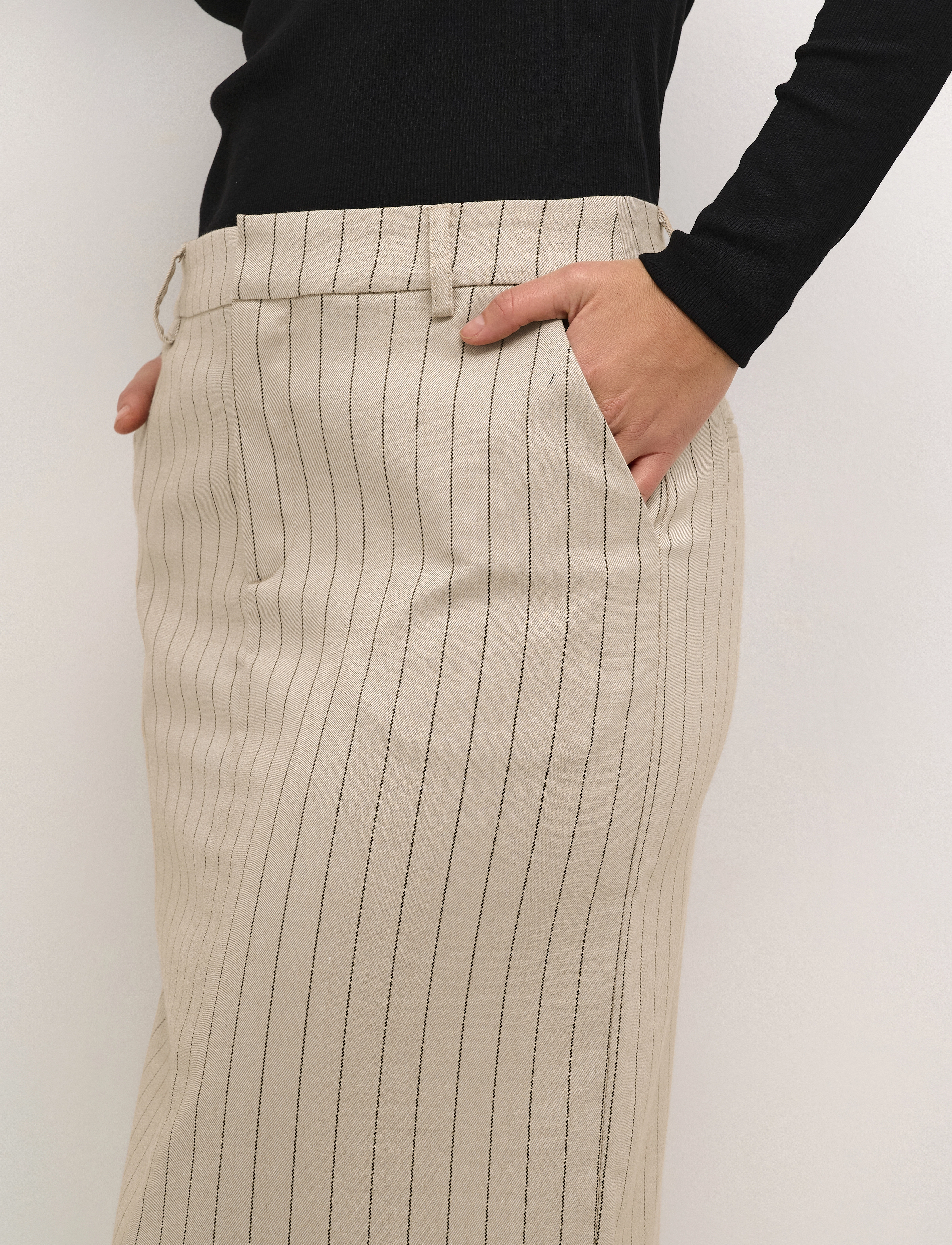 Kaffe - KAagathe Skirt - maxikjolar - sand/black pin stripe - 5
