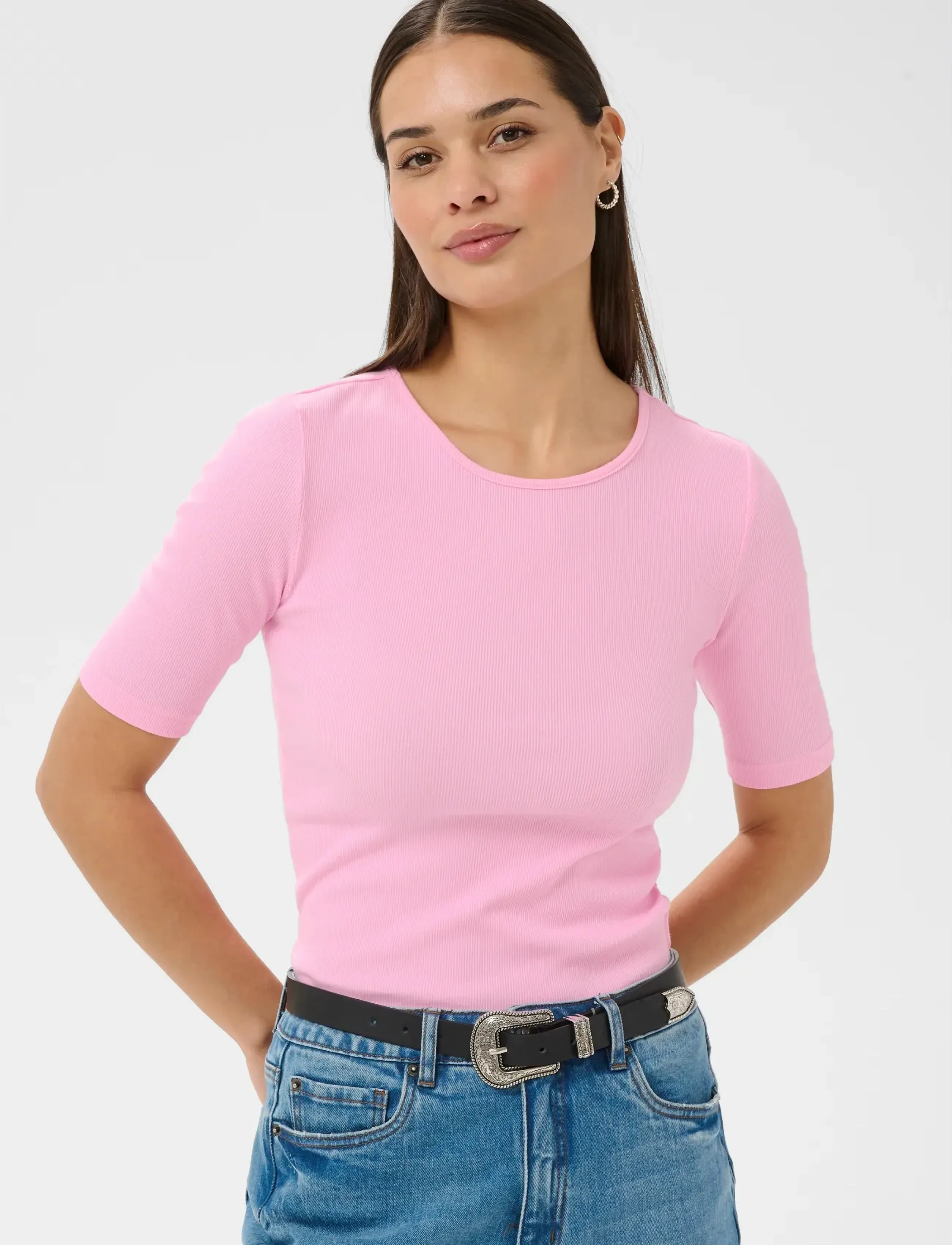 Kaffe KAcarna T-Shirt - T-shirts & Tops - PINK FROSTING / pink/rose