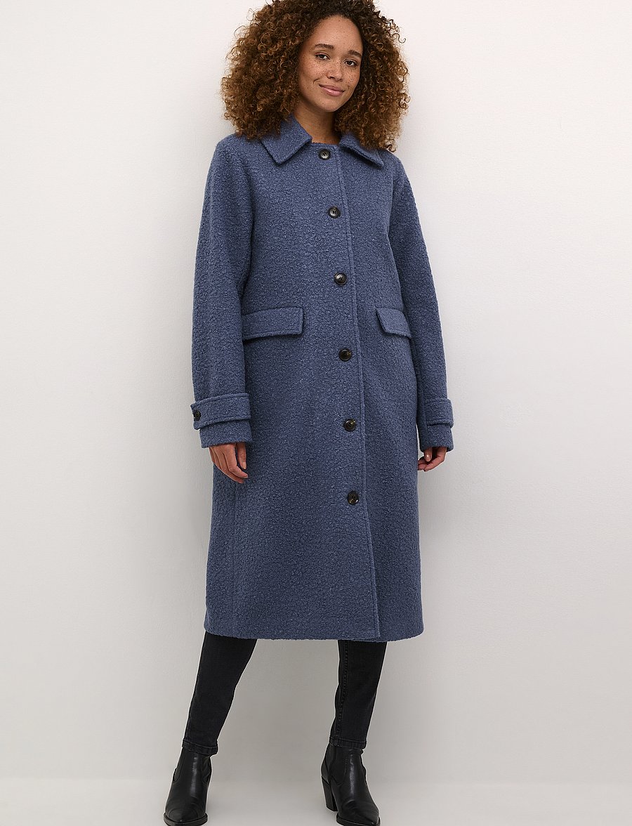 Kaffe - KAannelise Coat - mäntel - blue indigo - 0