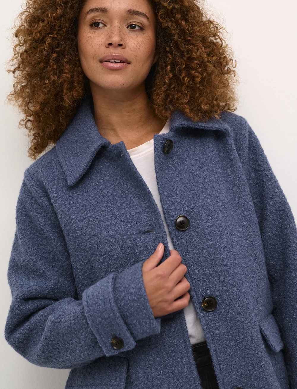 Kaffe - KAannelise Coat - mäntel - blue indigo - 4