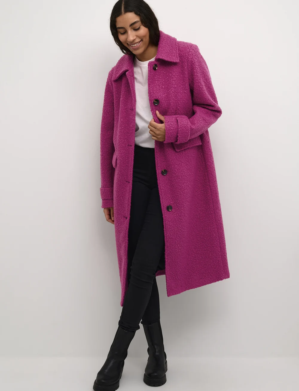 Kaffe - KAannelise Coat - kappor - festival fuchsia - 0