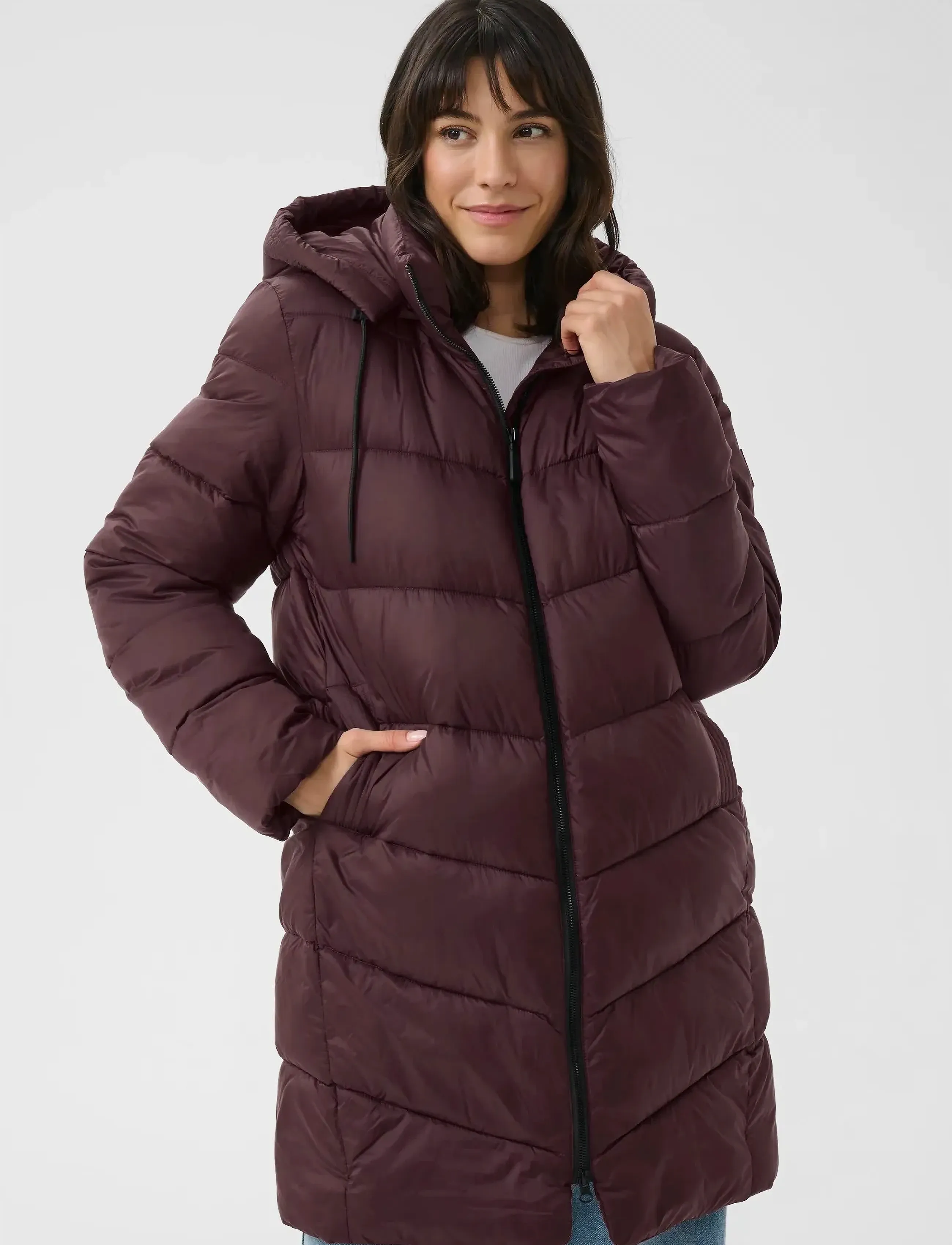 Kaffe Kasusanne Coat, 44, Coats, Burgunderrot - Padded Frauen