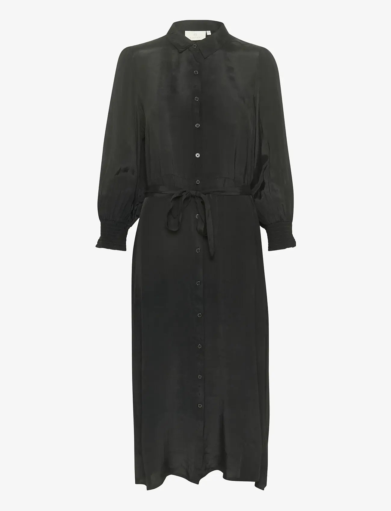 Kaffe - KAemine Oline Dress - skjortklänningar - black deep - 1