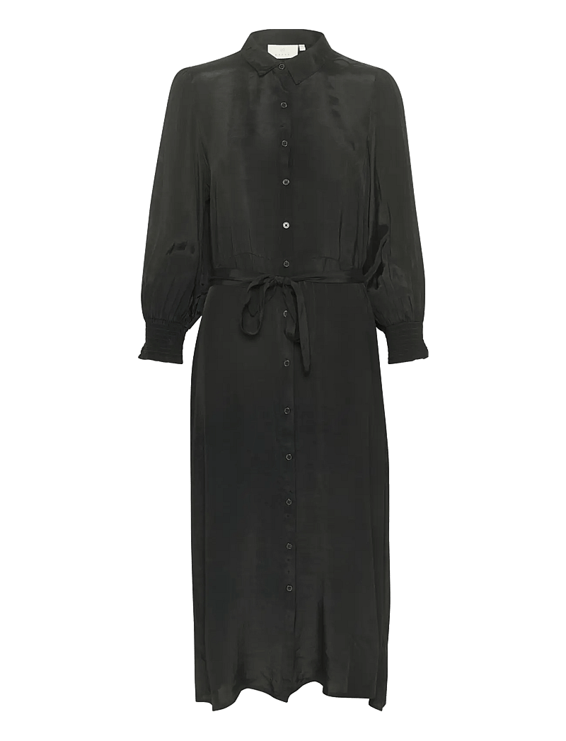 Kaffe - KAemine Oline Dress - skjortklänningar - black deep - 1