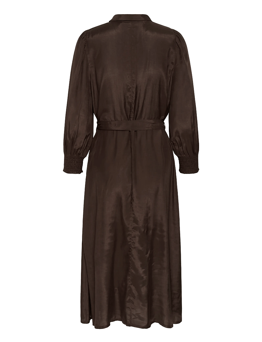 Kaffe - KAemine Oline Dress - skjortklänningar - coffee bean - 1