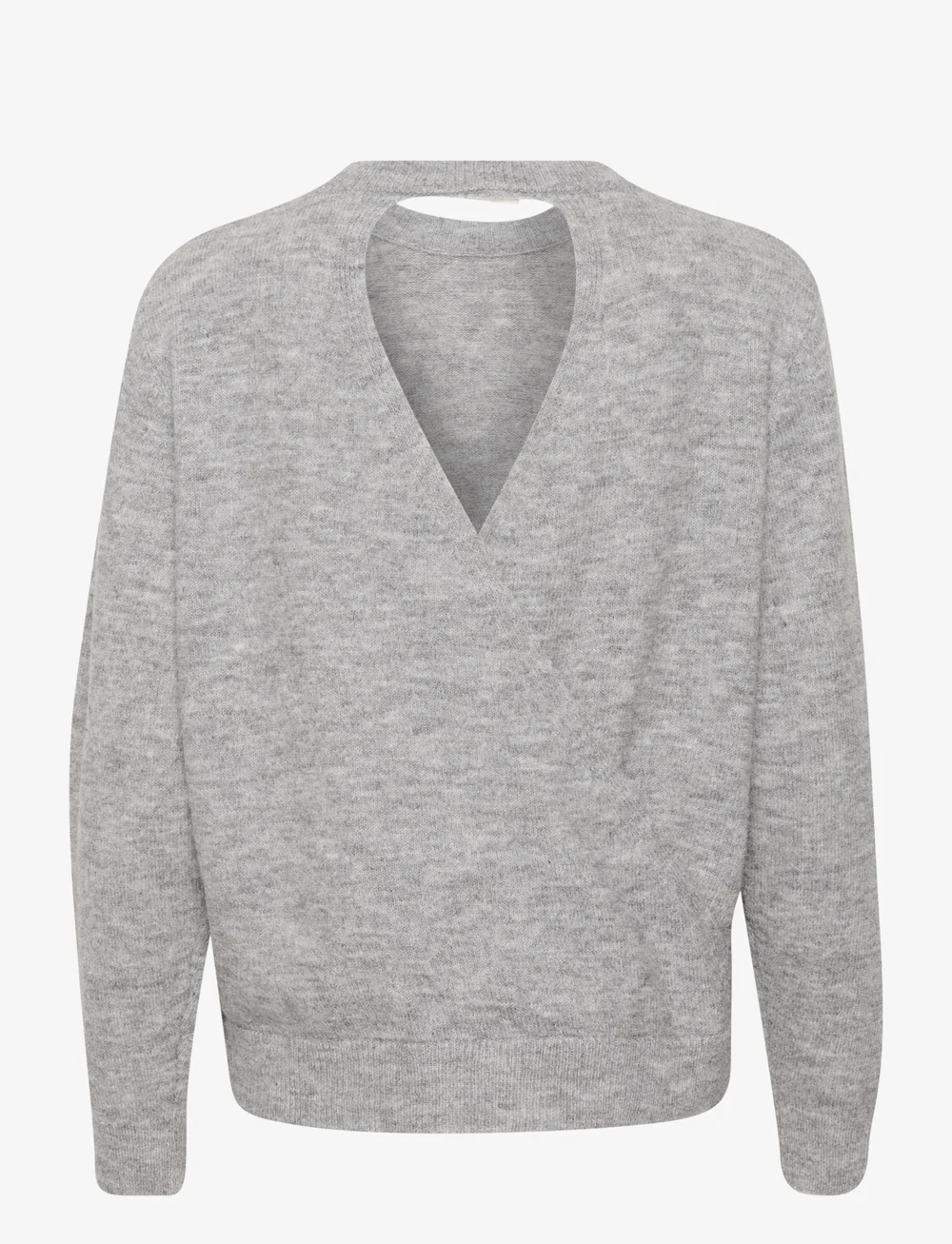 Kaffe - KAmalene Open Back Pullover - striktrøjer - grey melange - 2