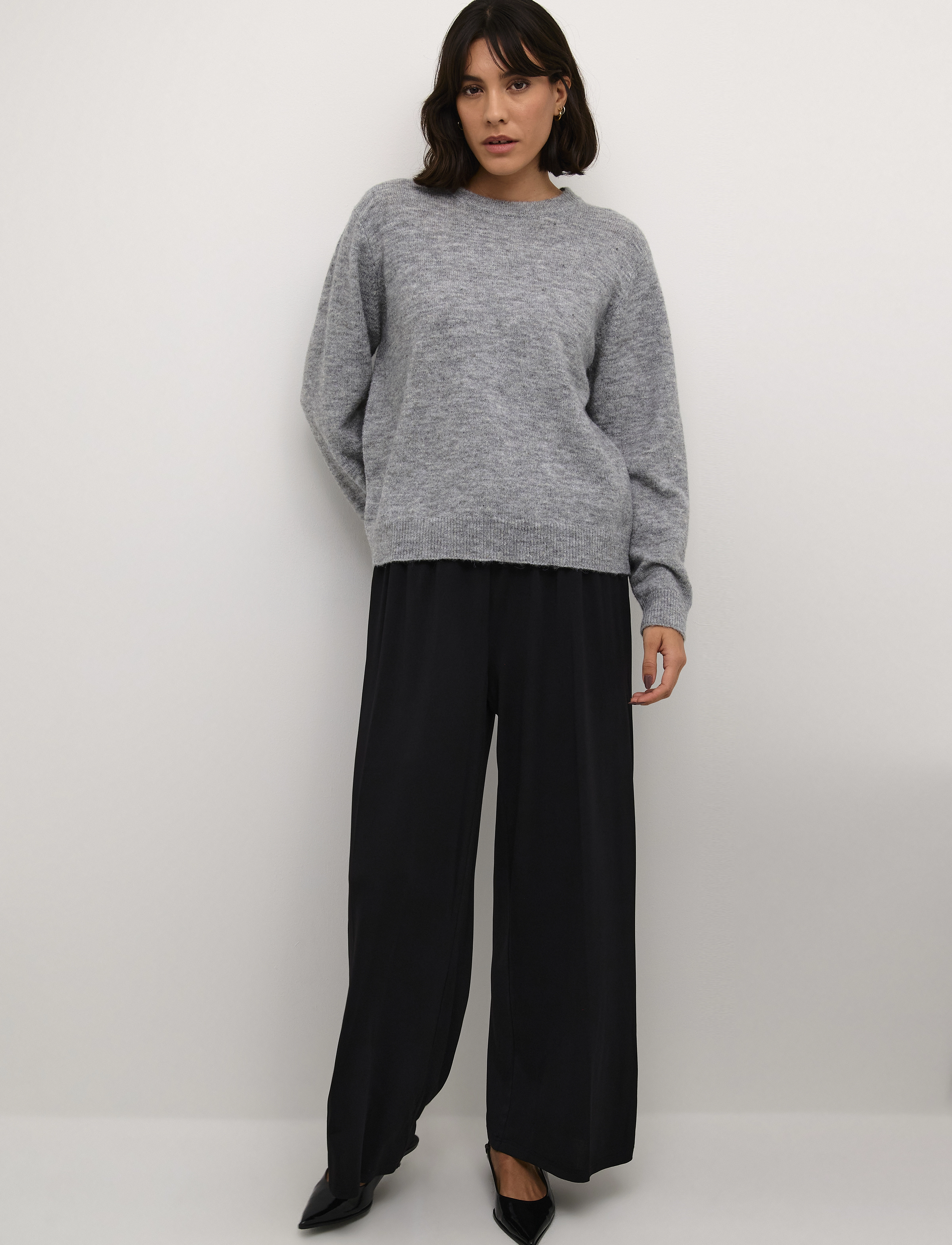 Kaffe - KAmalene Open Back Pullover - grey melange - 4