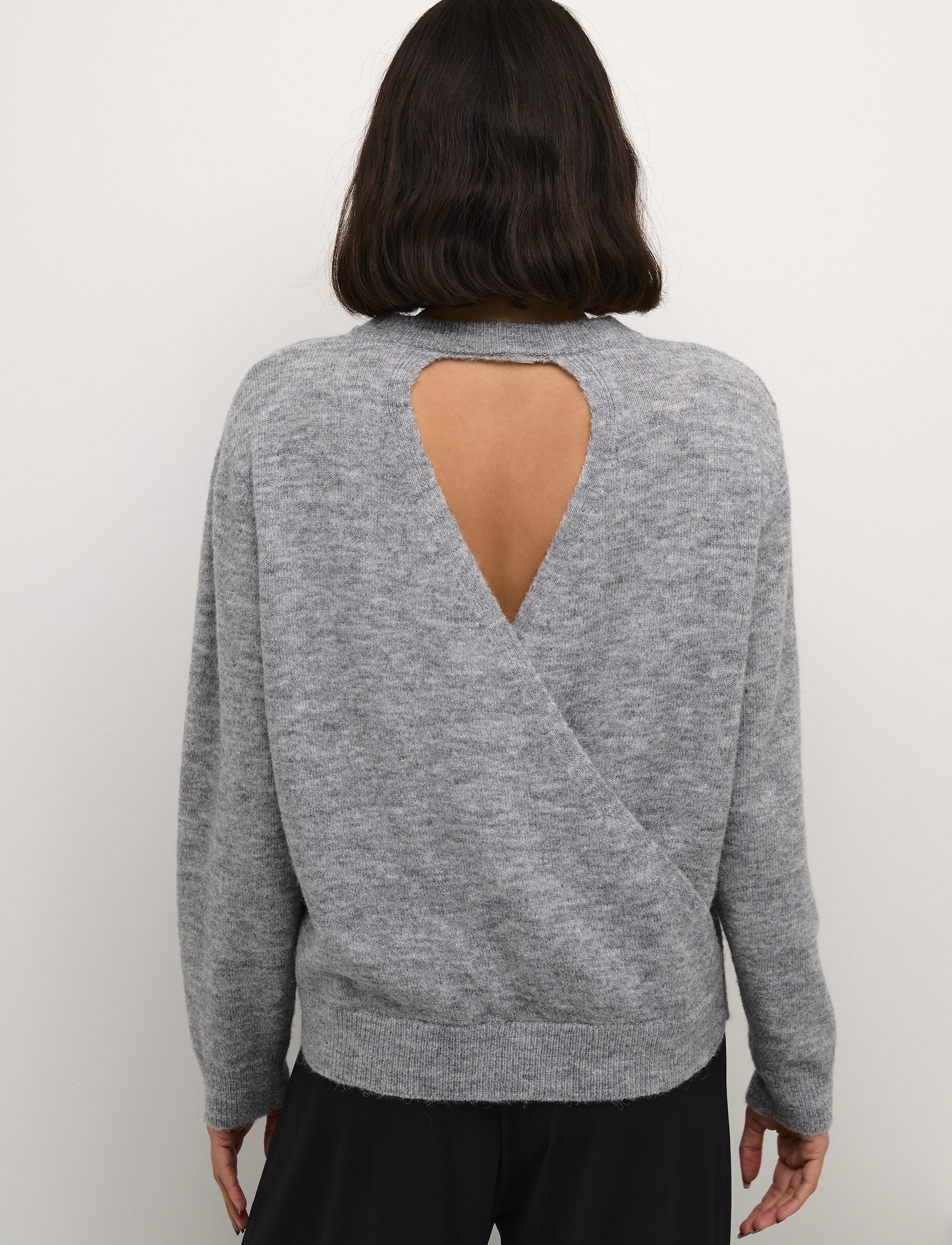 Kaffe - KAmalene Open Back Pullover - grey melange - 3