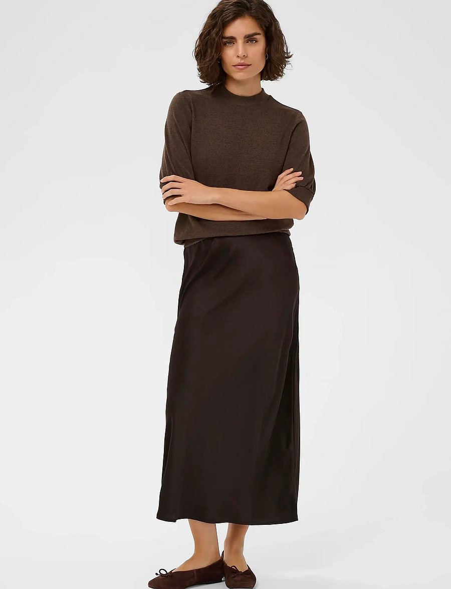 Kaffe - KAlotte Skirt - satinkjolar - coffee bean - 3