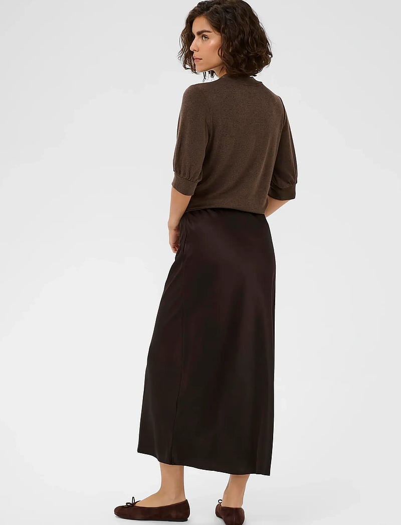 Kaffe - KAlotte Skirt - satiinist seelikud - coffee bean - 4