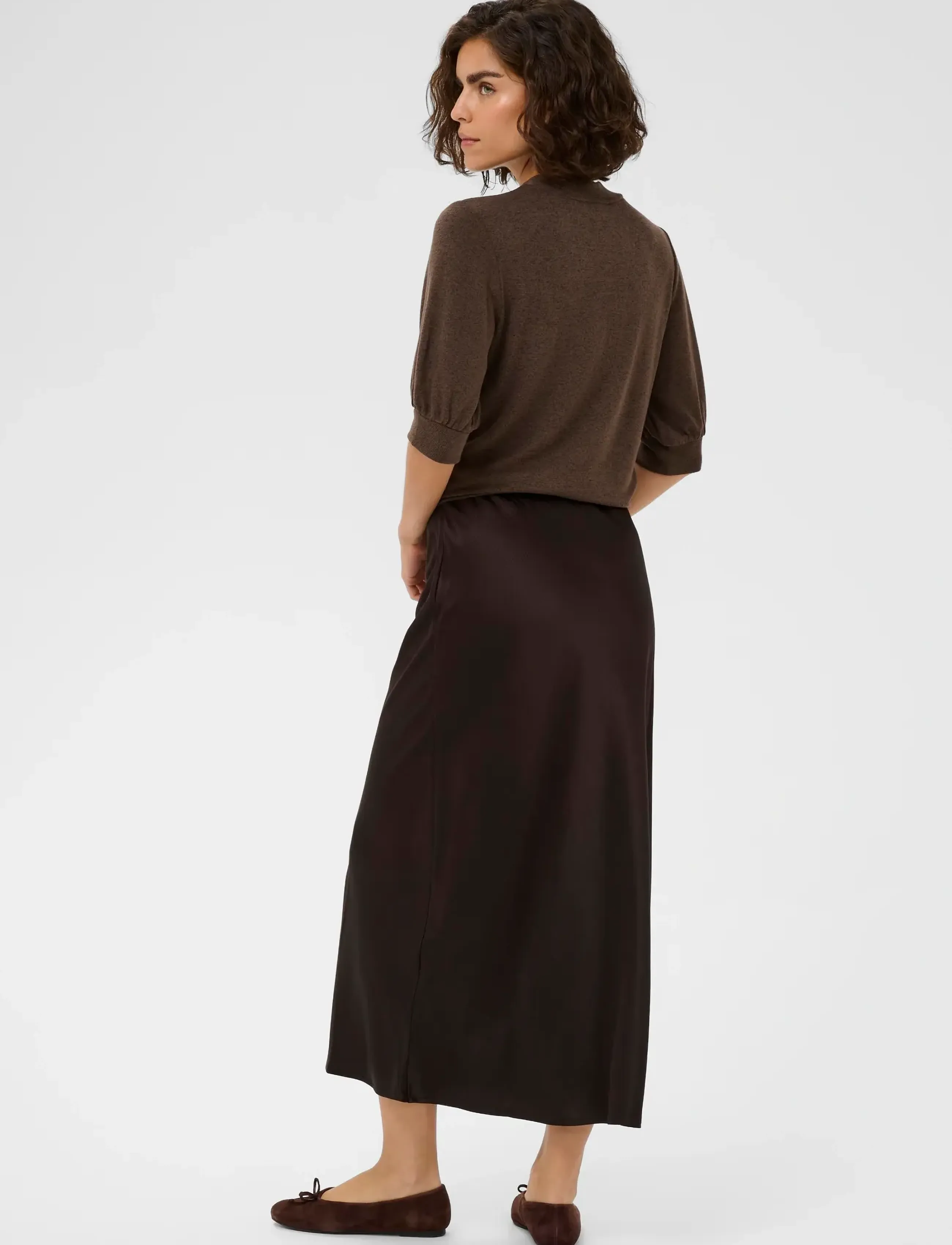 Kaffe - KAlotte Skirt - satinkjolar - coffee bean - 4
