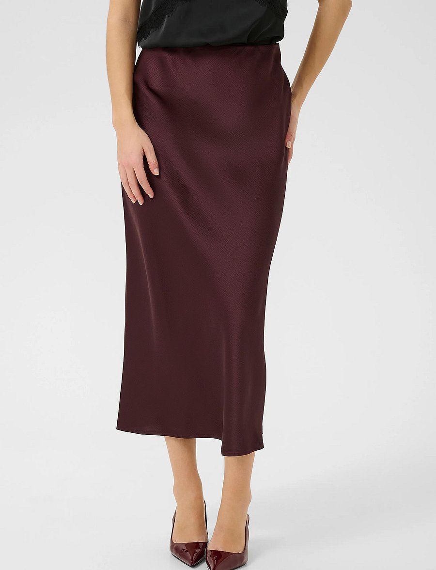Kaffe - KAlotte Skirt - satiinseelikud - fudge - 2