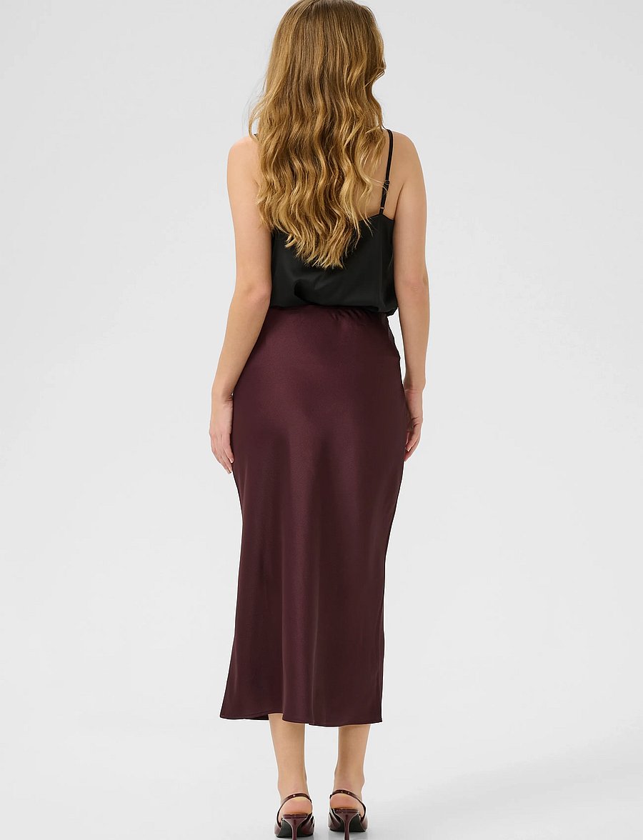 Kaffe - KAlotte Skirt - satiinseelikud - fudge - 4