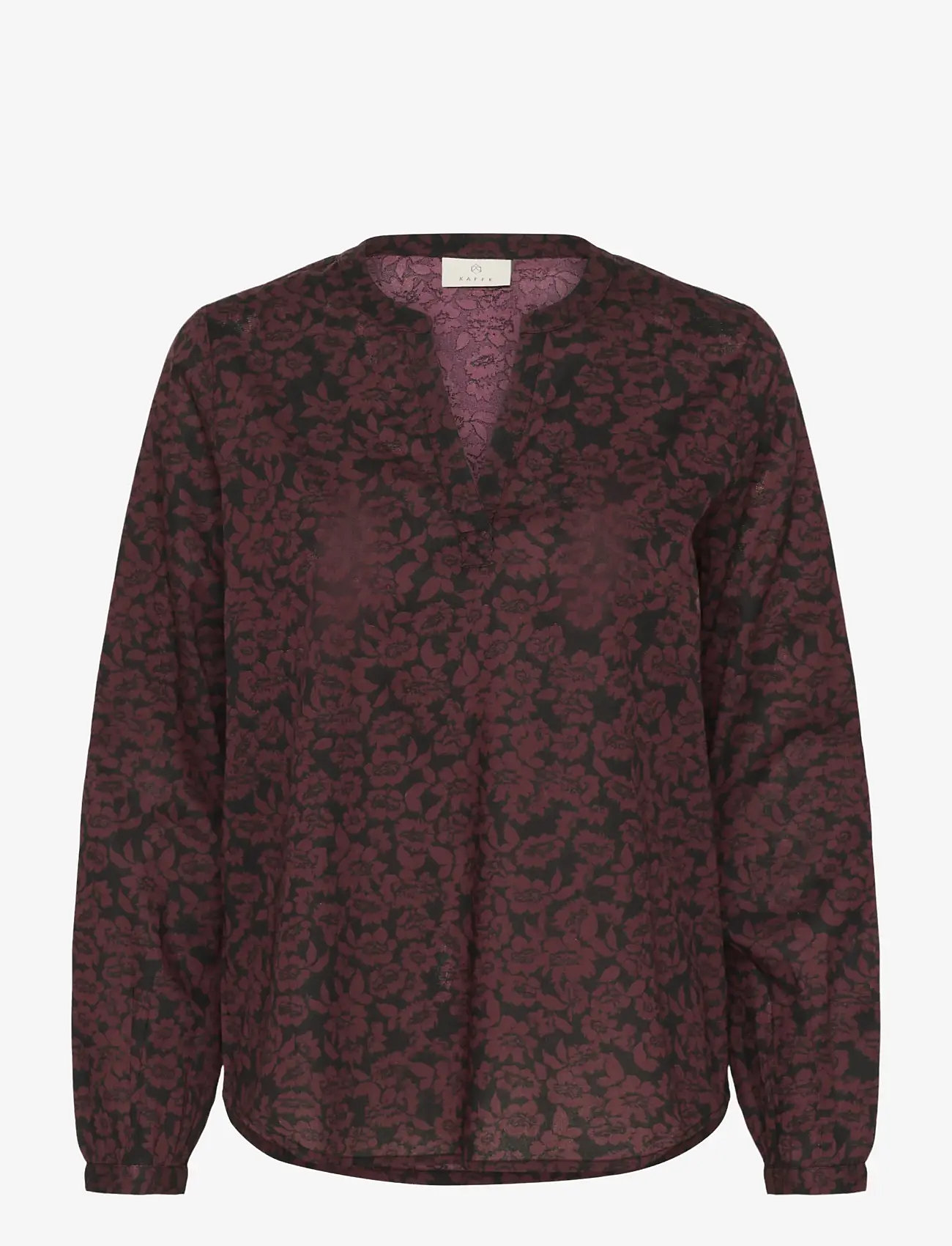 Kaffe - KAbeathe Blouse - pikkade varrukatega pluusid - fudge/black flower print - 1