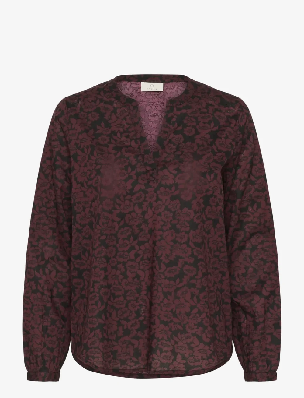 Kaffe - KAbeathe Blouse - langærmede bluser - fudge/black flower print - 1