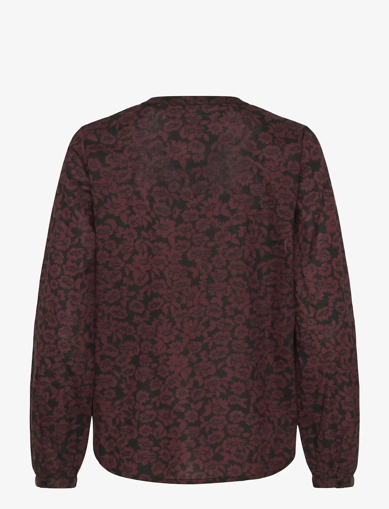 Kaffe - KAbeathe Blouse - pikkade varrukatega pluusid - fudge/black flower print - 2