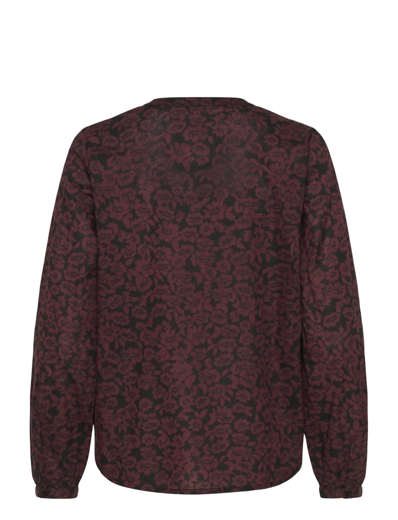 Kaffe - KAbeathe Blouse - langærmede bluser - fudge/black flower print - 2