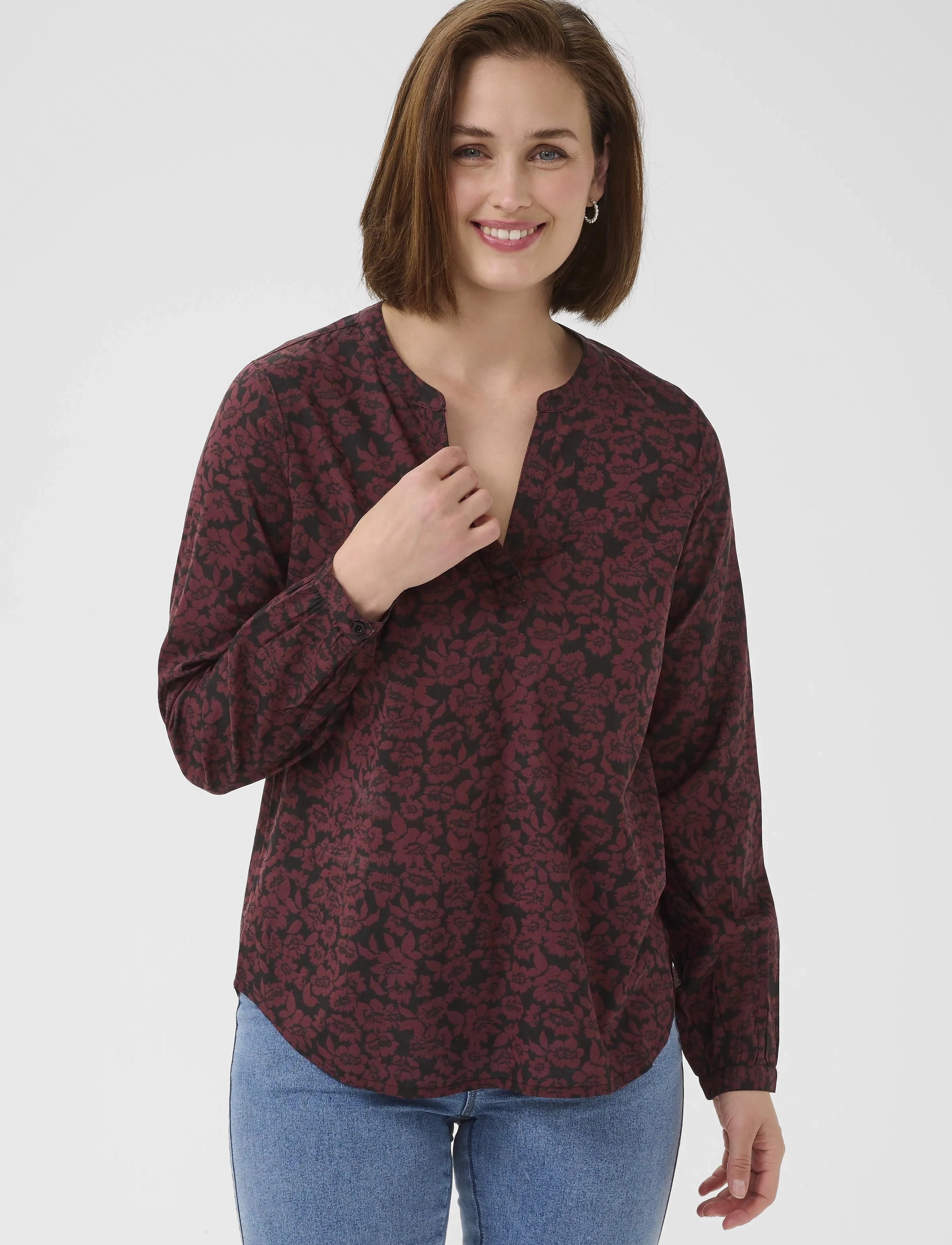 Kaffe Kabeathe Blouse, 38, Brown, Bluser > Langærmede, Dame
