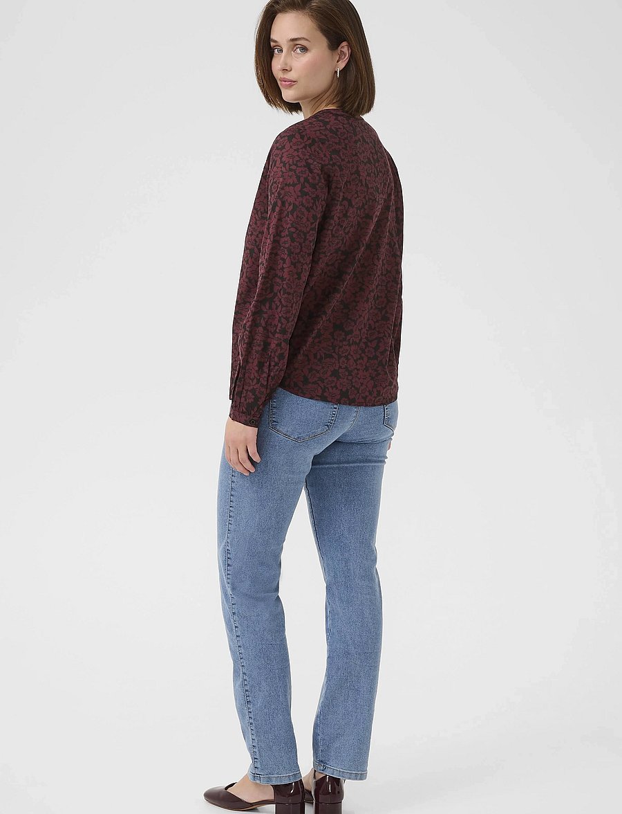 Kaffe - KAbeathe Blouse - langärmelige blusen - fudge/black flower print - 4