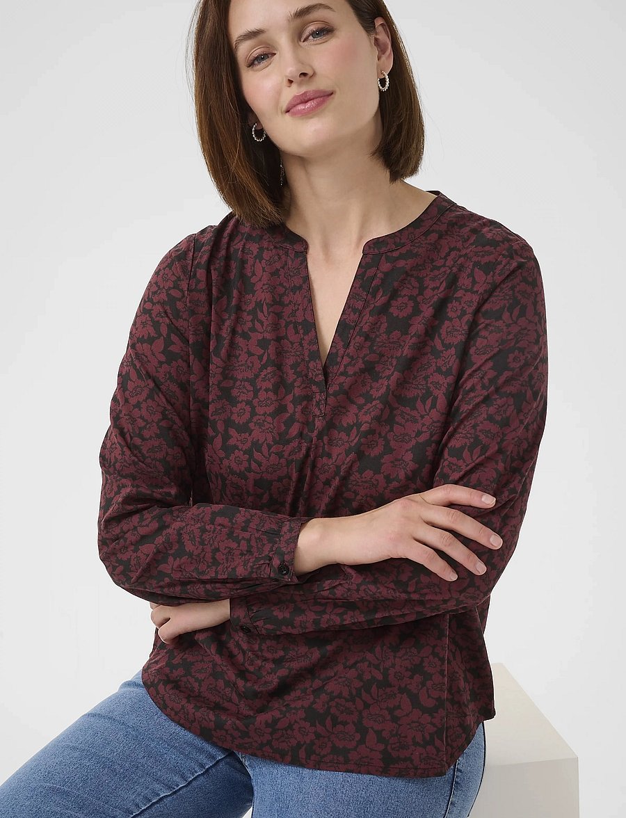 Kaffe - KAbeathe Blouse - langärmelige blusen - fudge/black flower print - 5