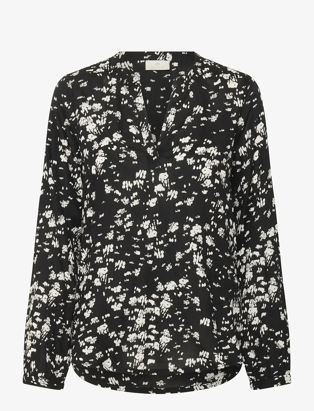 Kaffe - KAbeathe Blouse - langærmede bluser - black / chalk graphic - 0