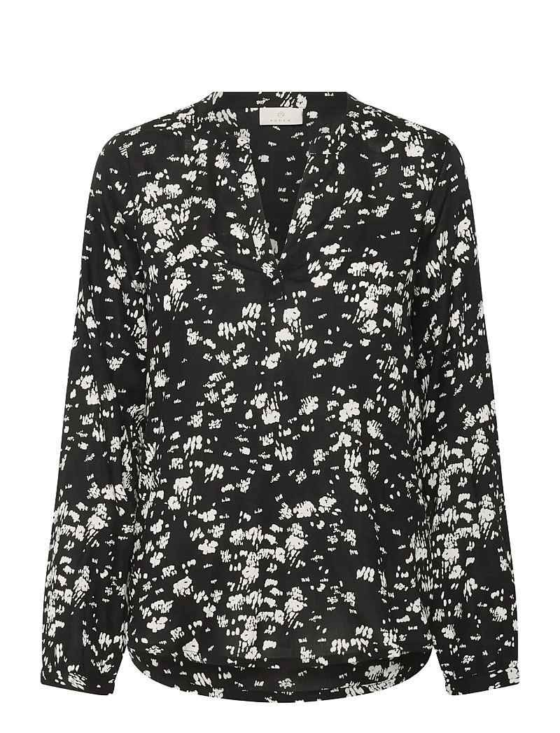 Kaffe - KAbeathe Blouse - langärmlige blusen - black / chalk graphic - 1