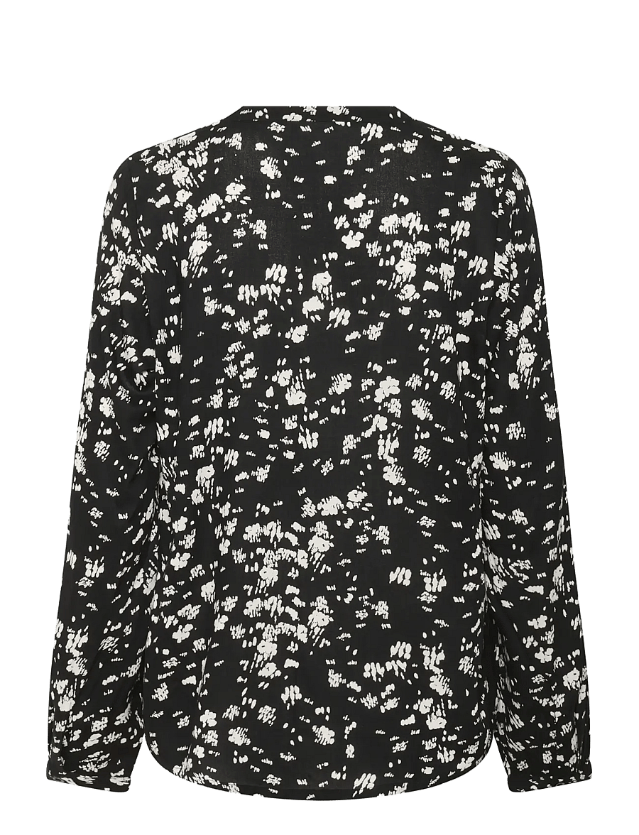 Kaffe - KAbeathe Blouse - långärmade blusar - black / chalk graphic - 2