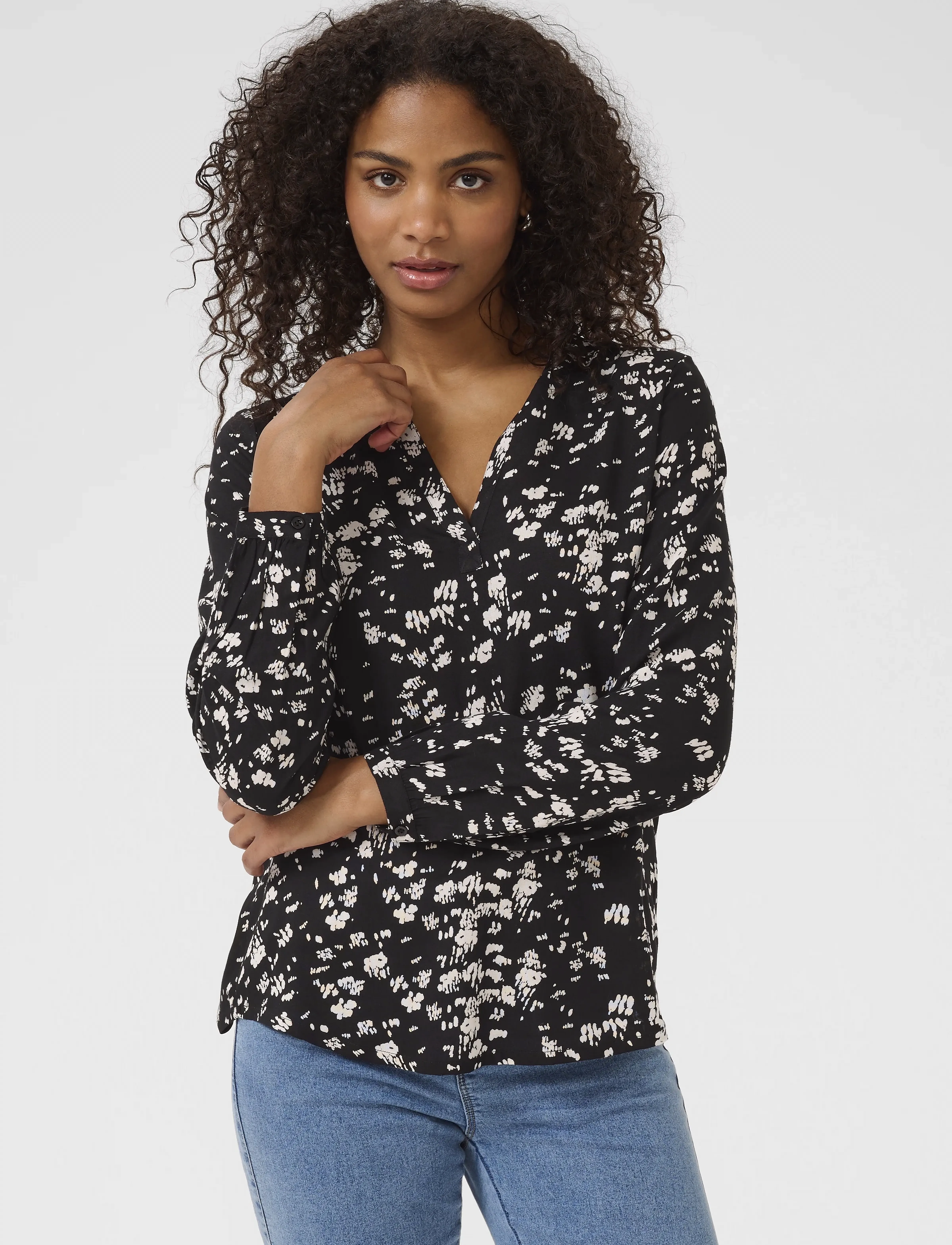 Kaffe Kabeathe Blouse, 38, Black, Bluser > Langærmede, Dame
