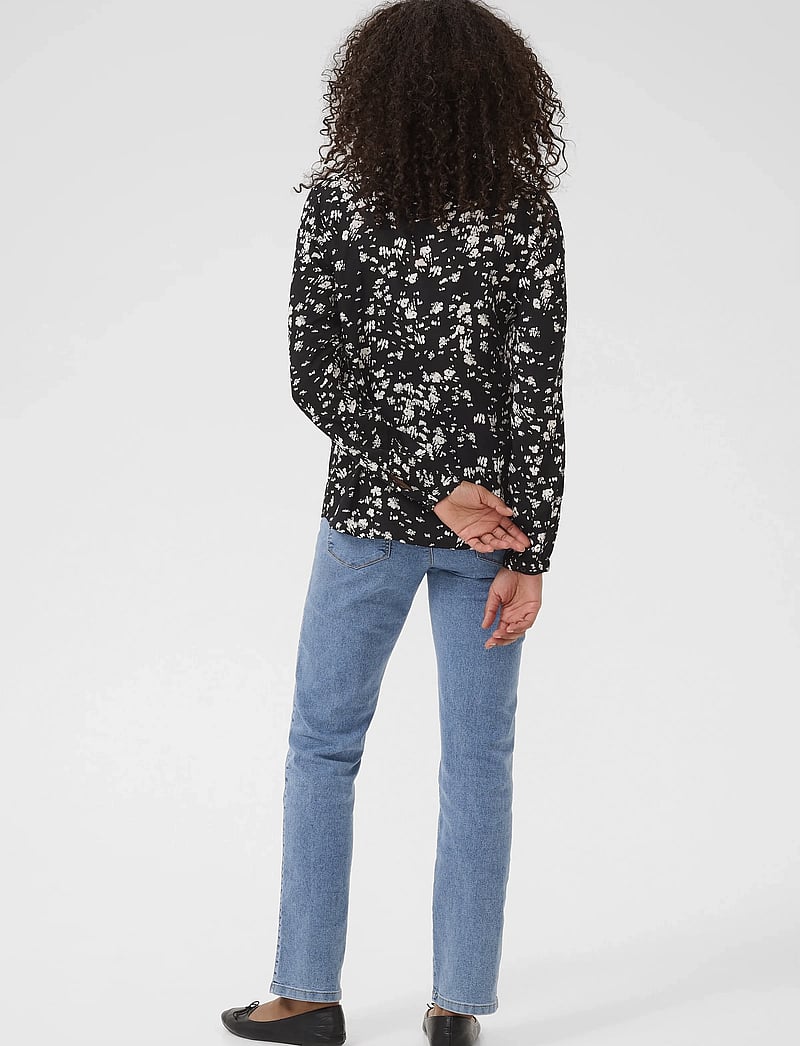 Kaffe - KAbeathe Blouse - langärmlige blusen - black / chalk graphic - 4