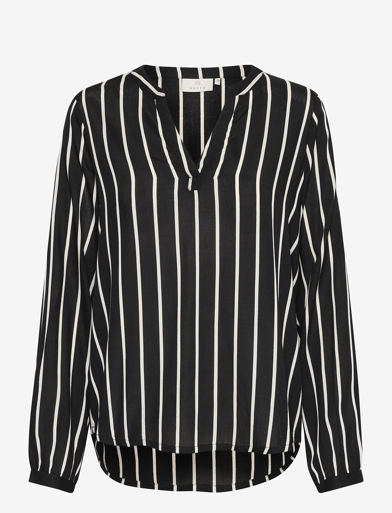 Kaffe - KAbeathe Blouse - langärmlige blusen - black/chalk stripe - 0