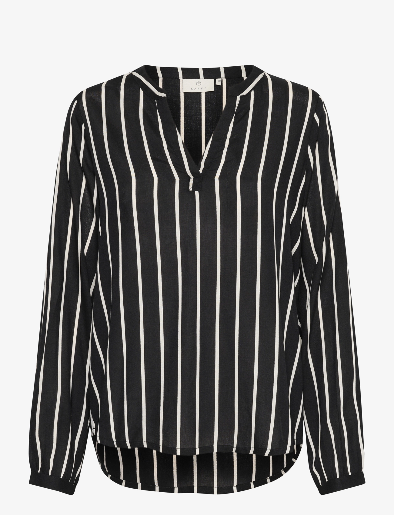 Kaffe KAbeathe Blouse - Bluser - BLACK/CHALK STRIPE / black