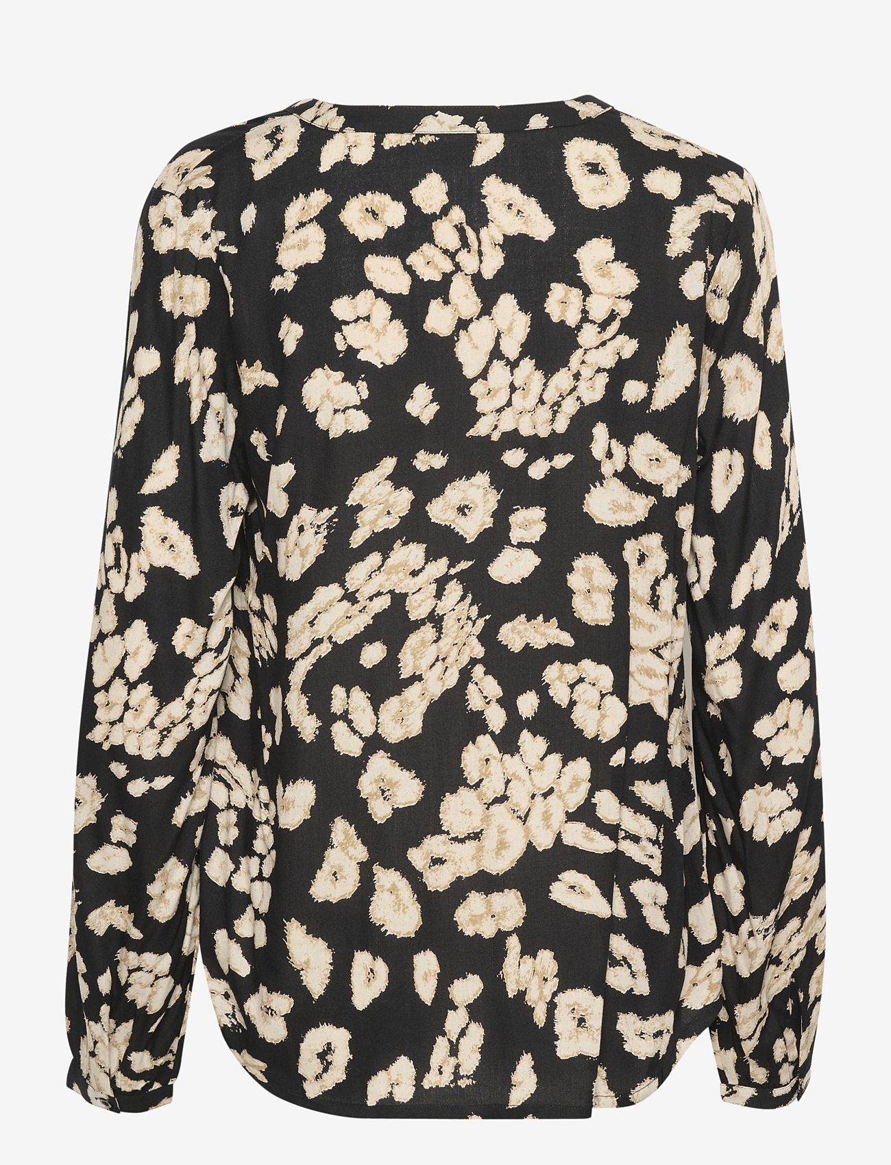 Kaffe - KAbeathe Blouse - pitkähihaiset puserot - black/sand leo print - 1