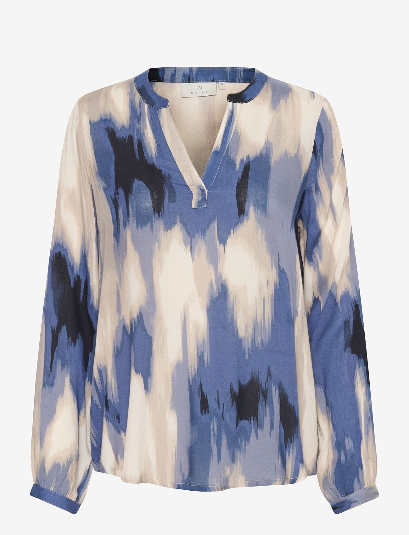 Kaffe - KAbeathe Blouse - langärmlige blusen - blue abstract print - 0