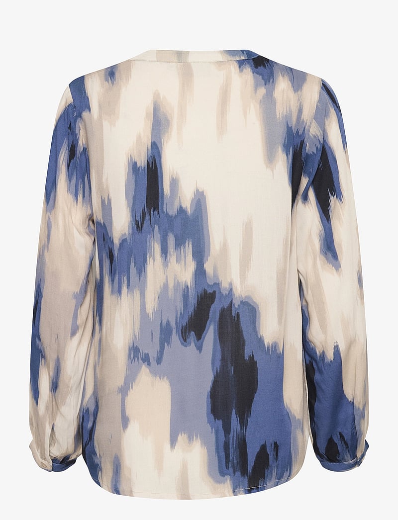 Kaffe - KAbeathe Blouse - långärmade blusar - blue abstract print - 2