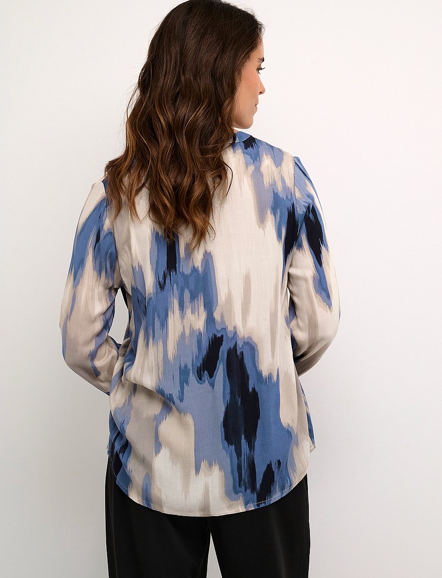 Kaffe - KAbeathe Blouse - langärmelige blusen - blue abstract print - 4