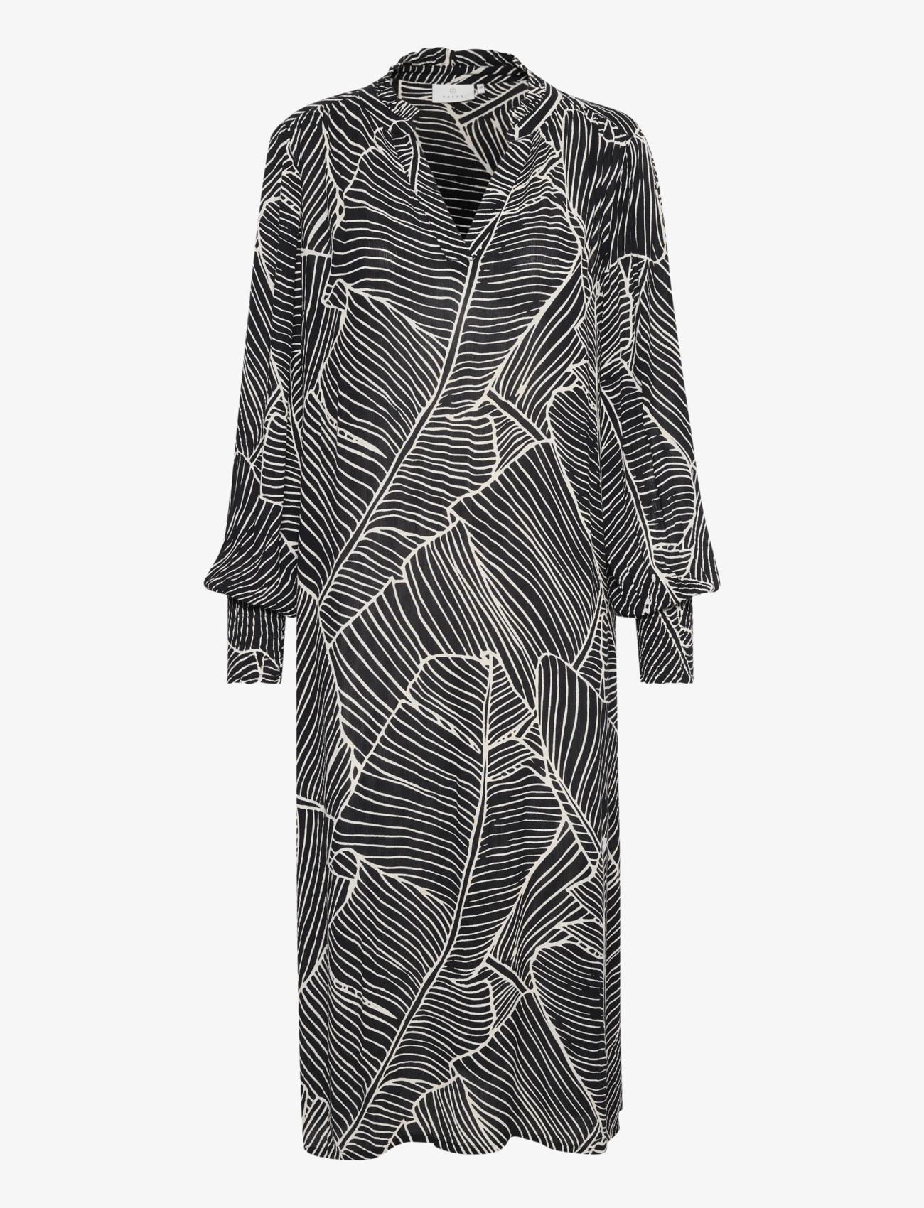 Kaffe KAgenette Amber Dress - Riided - BLACK/TURTLEDOVE LEAF PRINT / black