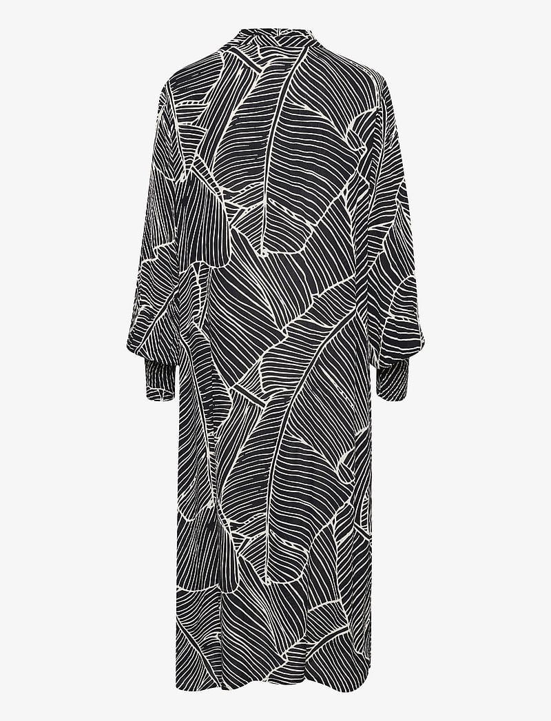 Kaffe - KAgenette Amber Dress - hemdkleider - black/turtledove leaf print - 2